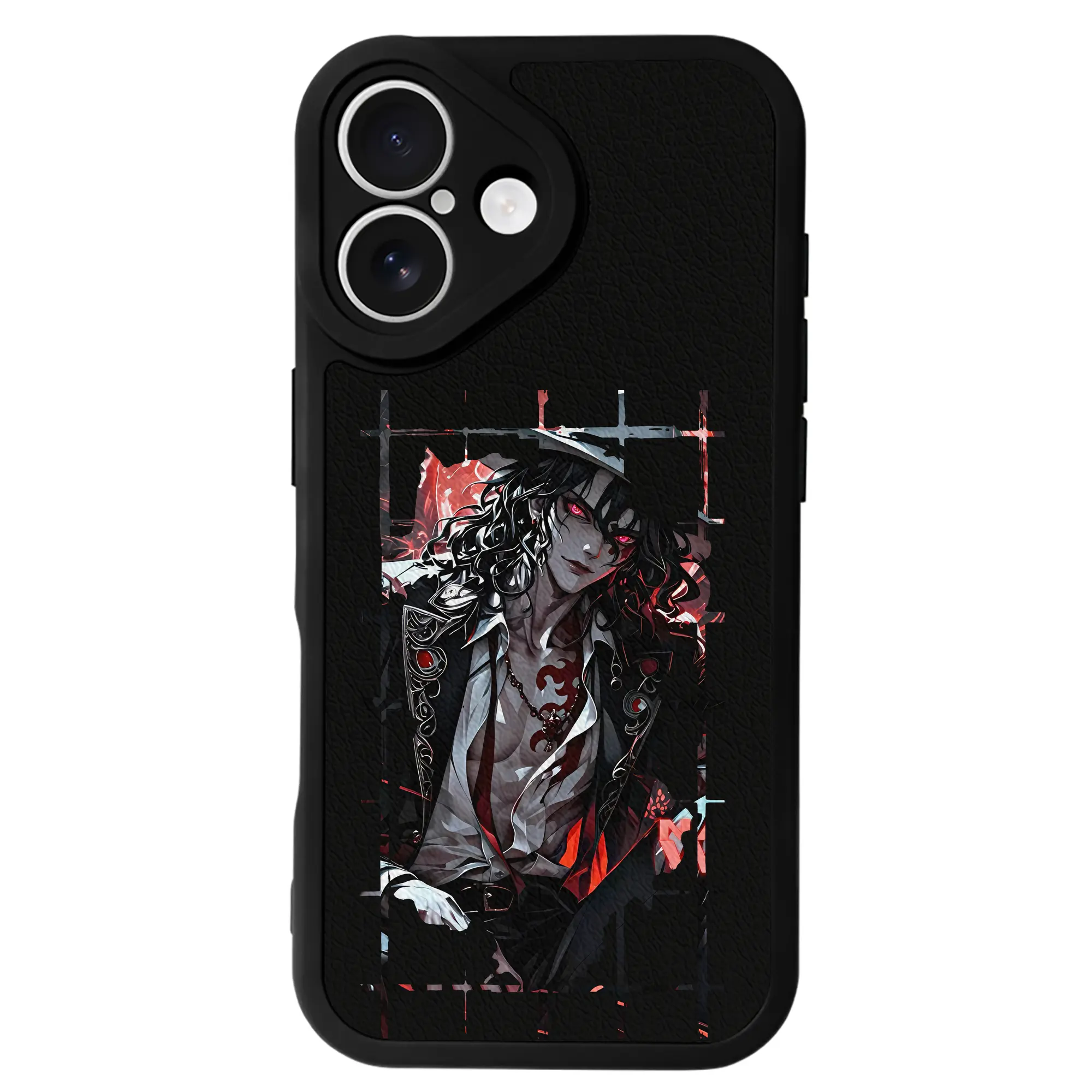 鬼滅の刃 グッズ,鬼舞辻 無惨 - IPhone 16シリーズ対応 ・ シリコンスマホケース ・ レザー調 ・ 高精度フィット ・ 耐衝撃 ・ ワイヤレス充電対応 ・ 精密カット